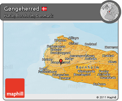 Political Panoramic Map of Gøngeherred