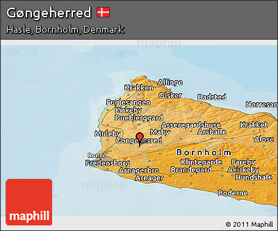 Political Panoramic Map of Gøngeherred