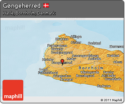 Political Panoramic Map of Gøngeherred