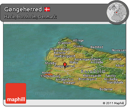 Satellite Panoramic Map of Gøngeherred