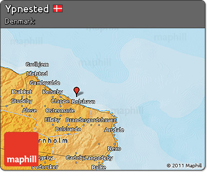Political 3D Map of Ypnested