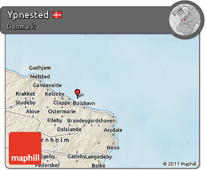 Shaded Relief 3D Map of Ypnested