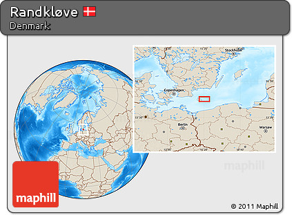 Shaded Relief Location Map of Randkløve