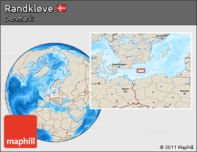 Shaded Relief Location Map of Randkløve
