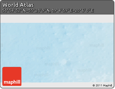 Physical 3D Map of the Area around 55° 11' 31" N, 19° 37' 30" E