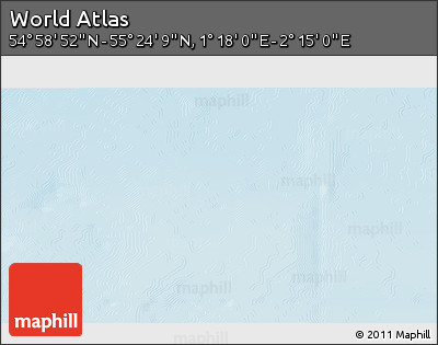 Shaded Relief 3D Map of the Area around 55° 11' 31" N, 1° 46' 29" E