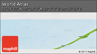 Physical Panoramic Map of the Area around 55° 11' 31" N, 20° 28' 30" E