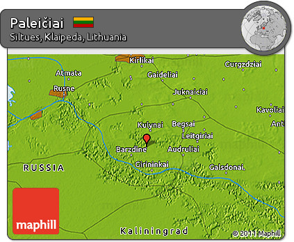 Physical 3D Map of Paleičiai