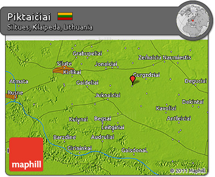 Physical 3D Map of Piktaičiai