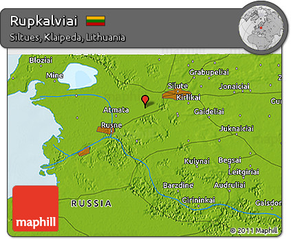 Physical 3D Map of Rupkalviai
