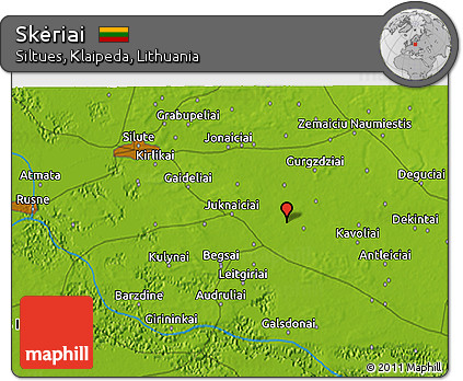 Physical 3D Map of Skėriai