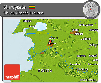 Physical 3D Map of Skirvytėlė