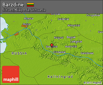 Physical 3D Map of Barzdinė