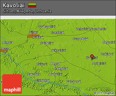 Physical 3D Map of Kavoliai