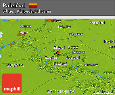 Physical 3D Map of Paleičiai