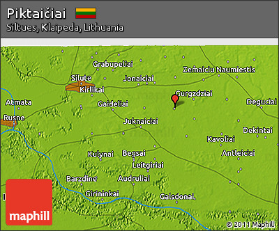 Physical 3D Map of Piktaičiai