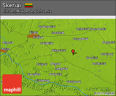 Physical 3D Map of Skėriai