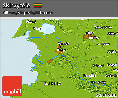 Physical 3D Map of Skirvytėlė