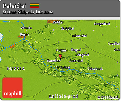 Physical 3D Map of Paleičiai