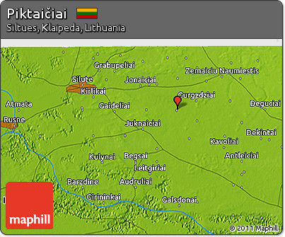 Physical 3D Map of Piktaičiai