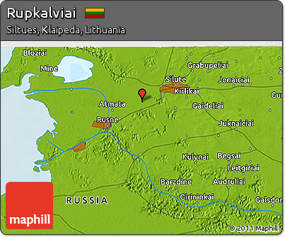 Physical 3D Map of Rupkalviai