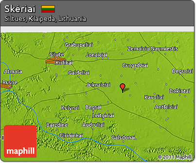 Physical 3D Map of Skėriai