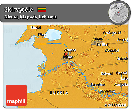 Political 3D Map of Skirvytėlė