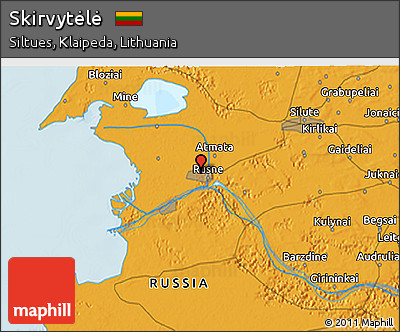 Political 3D Map of Skirvytėlė