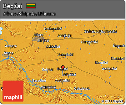 Political 3D Map of Bėgšai