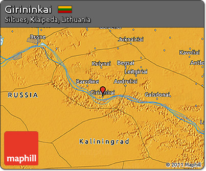Political 3D Map of Girininkai