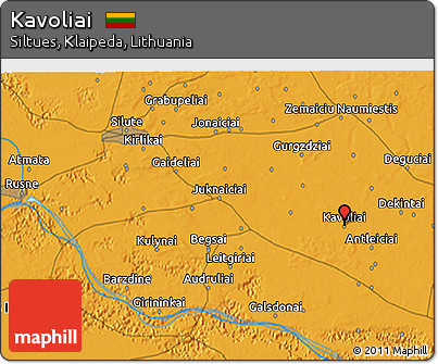 Political 3D Map of Kavoliai
