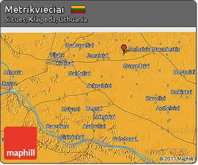 Political 3D Map of Metrikviečiai
