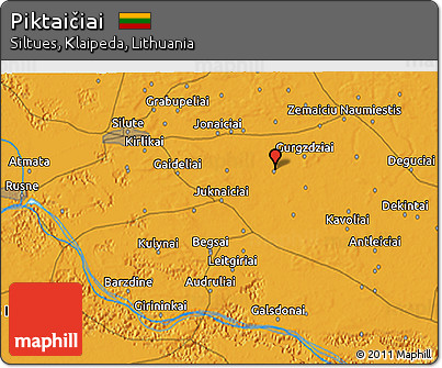 Political 3D Map of Piktaičiai