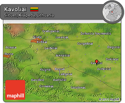 Satellite 3D Map of Kavoliai