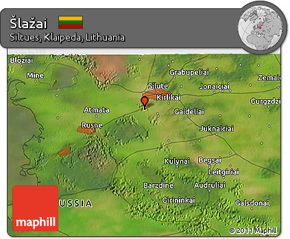 Satellite 3D Map of Šlažai