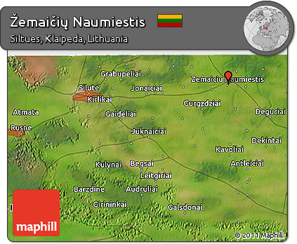 Satellite 3D Map of Žemaičių Naumiestis