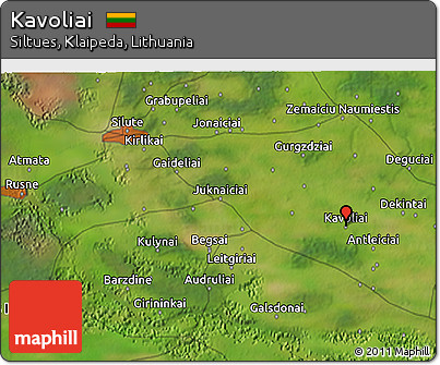 Satellite 3D Map of Kavoliai