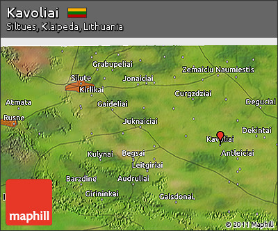 Satellite 3D Map of Kavoliai