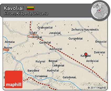 Shaded Relief 3D Map of Kavoliai