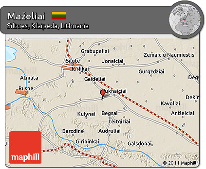 Shaded Relief 3D Map of Maželiai