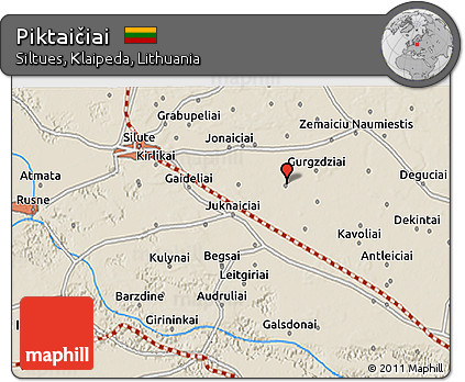 Shaded Relief 3D Map of Piktaičiai