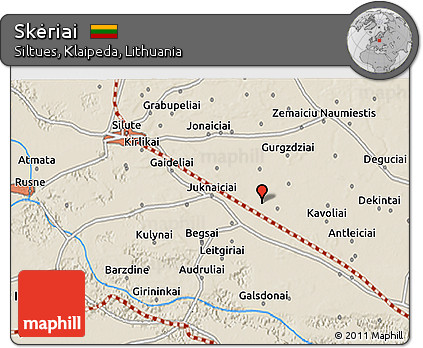 Shaded Relief 3D Map of Skėriai