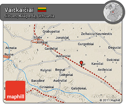 Shaded Relief 3D Map of Vaitkaičiai