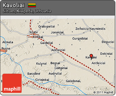 Shaded Relief 3D Map of Kavoliai