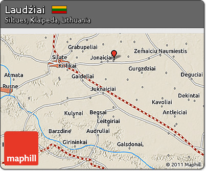 Shaded Relief 3D Map of Laudžiai