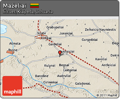 Shaded Relief 3D Map of Maželiai