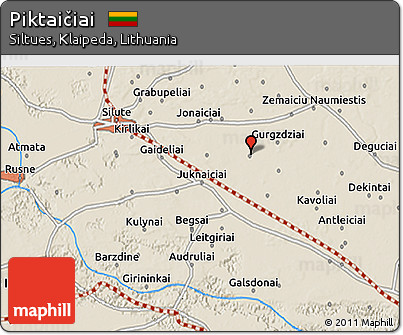 Shaded Relief 3D Map of Piktaičiai