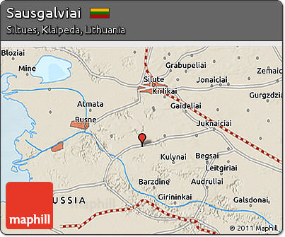 Shaded Relief 3D Map of Sausgalviai