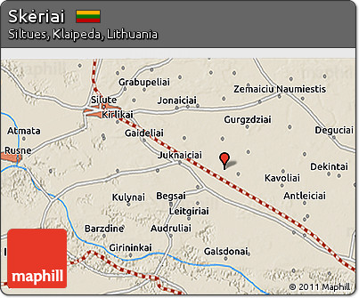 Shaded Relief 3D Map of Skėriai