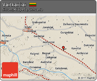 Shaded Relief 3D Map of Vaitkaičiai